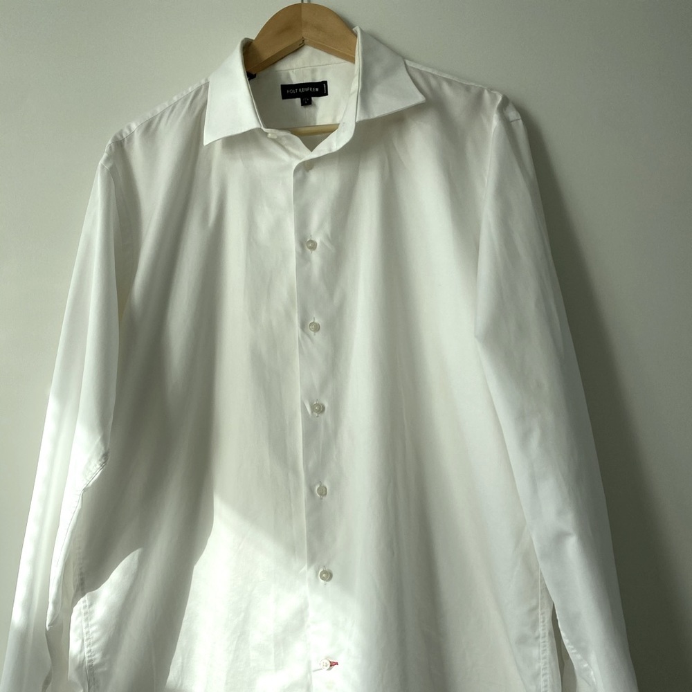 Holt Renfrew White cotton Dress Shirt 17.5/L